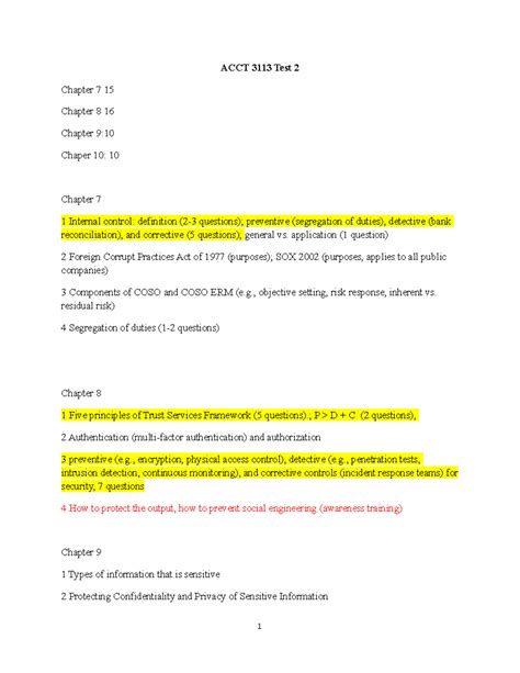 Acct Test Item List Acct Test Chapter Chapter