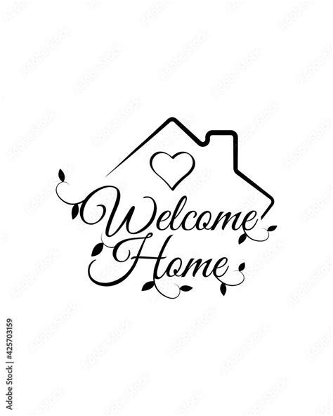 Vecteur Stock Welcome Home Vector Wall Decals Isolated On White