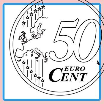 Euro Money Coins European Union Currency Math Transparent BW Clip Art