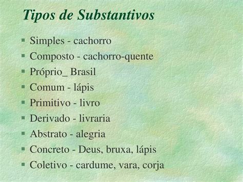 Exemplo De Substantivo Simples - Exemplos De Substantivos Simples - Infoupdate.org