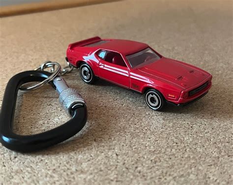 1971 Mustang Mach 1 Red Custom Made Keychain Hot Wheels Etsy