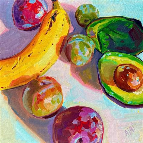 Alai Oildigital Painter Su Instagram Fruit Mix Painting Onto Yellow