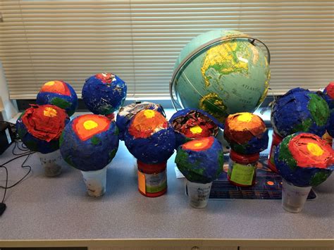 Paper Mache Layers Of The Earth Models Th Grade North Salisbury