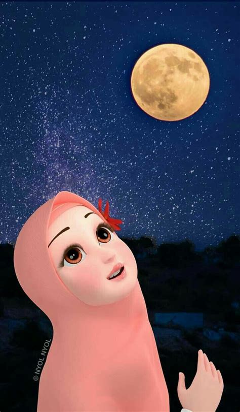 A Cartoon Character Is Looking Up At The Moon