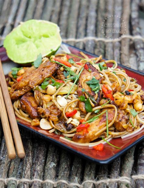 Thai Chicken Noodle Stir Fry Sandras Easy Cooking