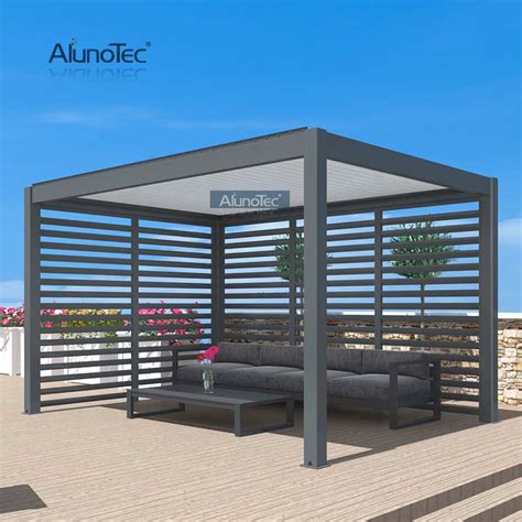 AlunoTec Manual Operation Garden Gazebo Kitd Sun Shade Opening Roof