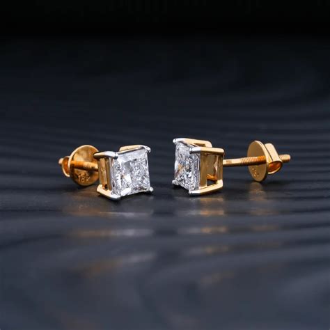 2ct Princess Cut Diamond Earrings | Earthly Jewels