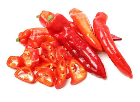 Fresh Red Chili Pepper Slice Stock Photo Image Of Healthy Green