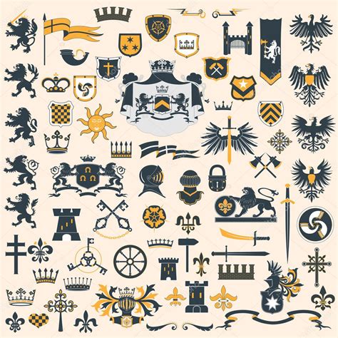 Heraldic Design Elements Set Stock Vector Image By Genestro