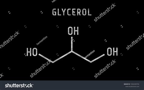 Glycerol Called Glycerine Glycerin Molecular Structure Stock