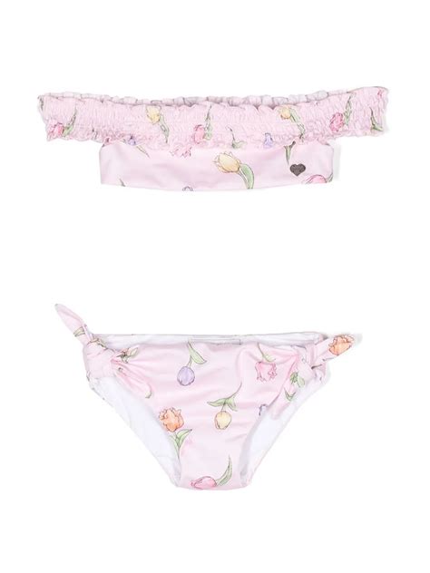 Monnalisa Floral Print Bikini Set Pink FARFETCH AO