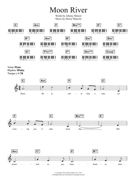 Andrea Bocelli Moon River Sheet Music Notes, Chords Download Printable Piano Vocal PDF Score SKU ...