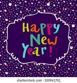 Happy New Year Colorful Vector Hand Stock Vector Royalty Free