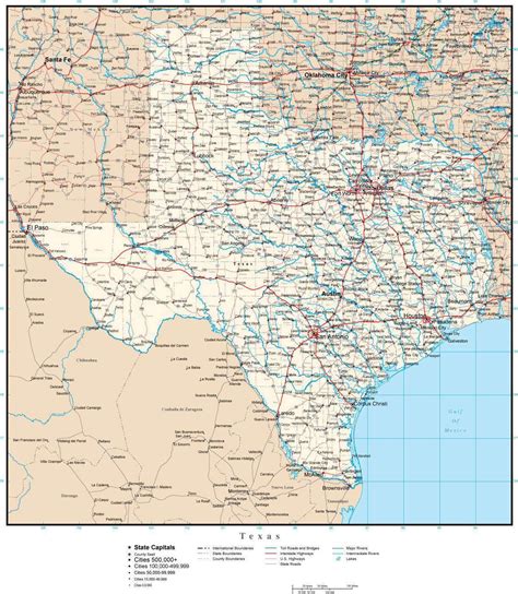 Texas County Map With Roads