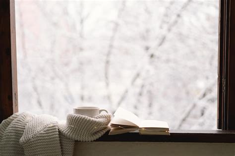 Premium Photo Cozy Winter Still Life Cup Of Hot Tea And An Open Book