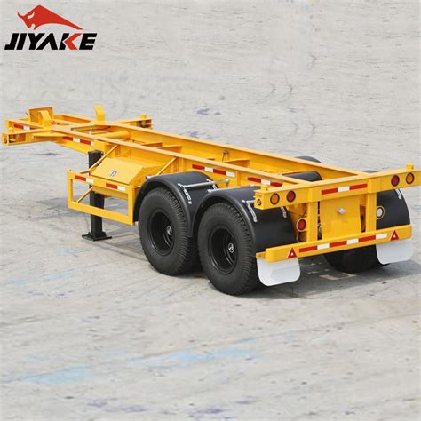 Axles Ft Flatbed Lowbed Trailer With Container Locks Skeleton