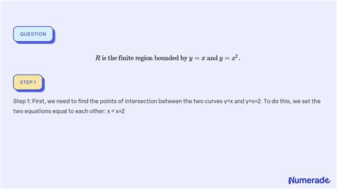 SOLVED R Is The Finite Region Bounded By Y X And Y X 2 Numerade