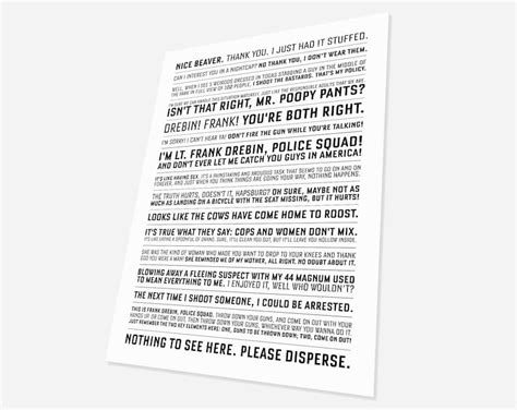 The Naked Gun Quotes Frank Drebbin Movie Man Cave Poster Etsy