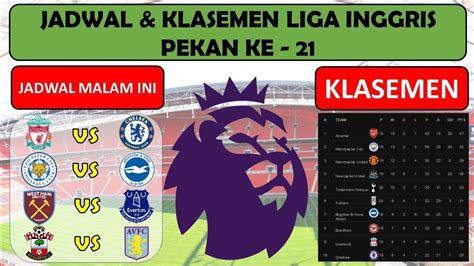 Jadwal Liga Inggris Live Sctv Pekan Ke Malam Ini Arsenal Vs Man