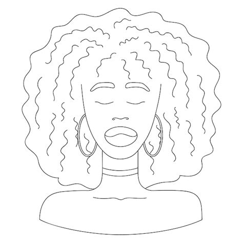 Premium Vector Abstract Female Portrait African American Girl With Black Skin