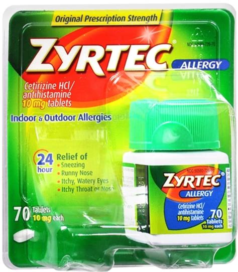 Zyrtec Allergy Mg Tablets Tablets Walmart