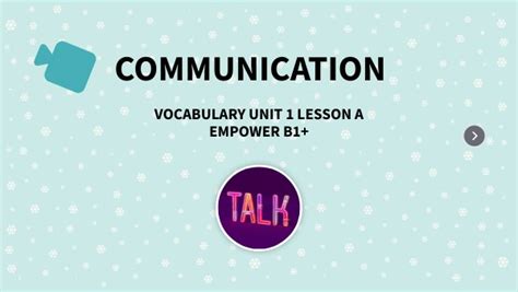 Communication Lesson A unit 1 Level B1+