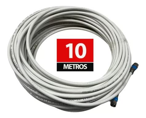 Cabo Rg6 Branco 10m Metros Rg06 Coaxial Antena Tv Crimpado MercadoLivre