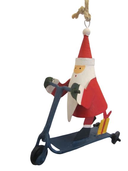 Shoeless Joe Santa On Scooter Christmas Decoration Ts