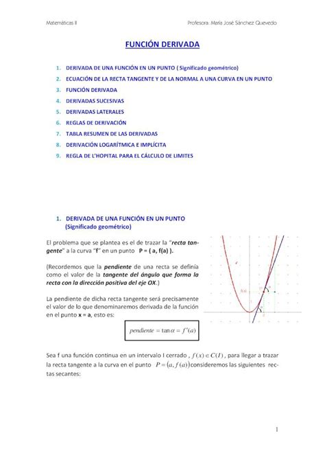 Pdf Conjunto De N Meros Ecuaci N De La Recta Tangente Y De La