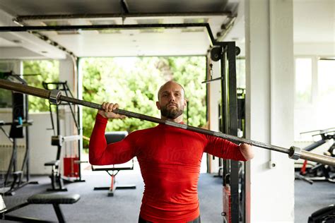 Disabled Athlete Holding A Barbell Stock Image Everypixel