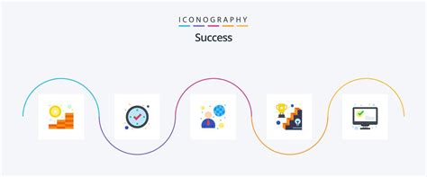Sucess Flat 5 Icon Pack Including Marked Top List Connection Winner
