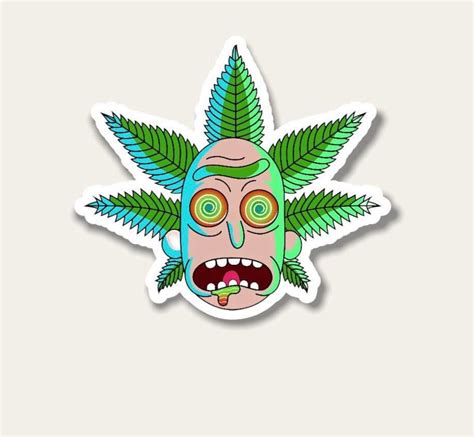 Rick And Morty Funny 2 Pack Decal High Gloss Sticker Pickle Rick Weed