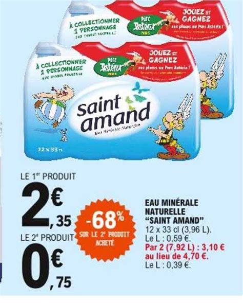 Promo Eau Min Rale Naturelle Saint Amand Chez E Leclerc Icatalogue Fr