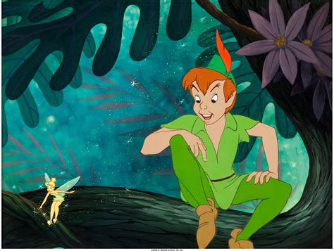 Peter Pan Tinkerbell And Peter Pan Production Cel And Master Background