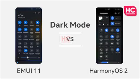 Emui 11 Vs Harmonyos 2 Dark Mode Comparison Huawei Central