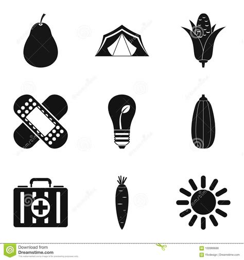 Iconos Fijados Estilo Simple Del Saneamiento Ilustraci N Del Vector