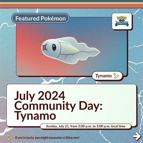 July 2024 Community Day Tynamo Infographic From Niantic Rthesilphroad