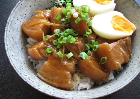 Braised Pork Belly Rice Bowl Recipe By Hiroko Liston Cookpad