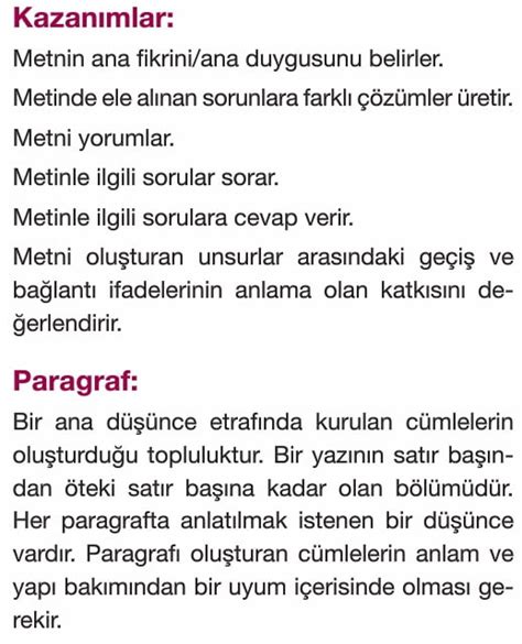 Paragrafta Anlam Türkçe 5 Sınıf Konu Anlatımı