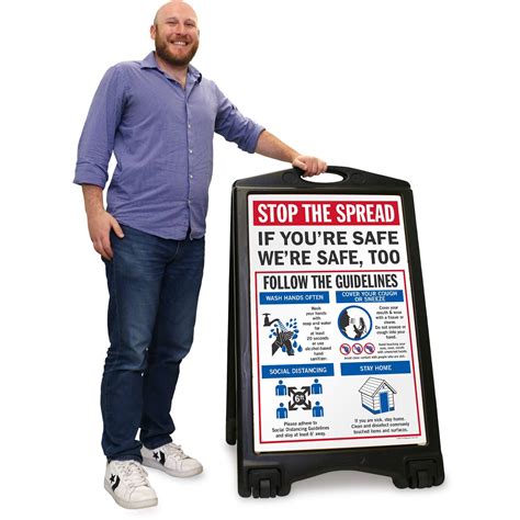 Amazon SmartSign Social Distancing Sidewalk Sign Kit 2 Reflective