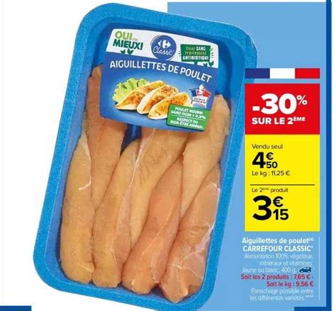 Promo Aiguillettes De Poulet Carrefour Classic Chez Carrefour