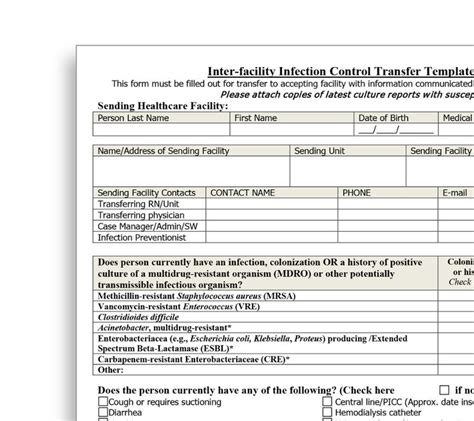 Infection Control Plan Template