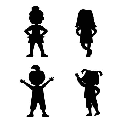 Silhouette Enfants Images Vectorielles Silhouette Enfants Vecteurs