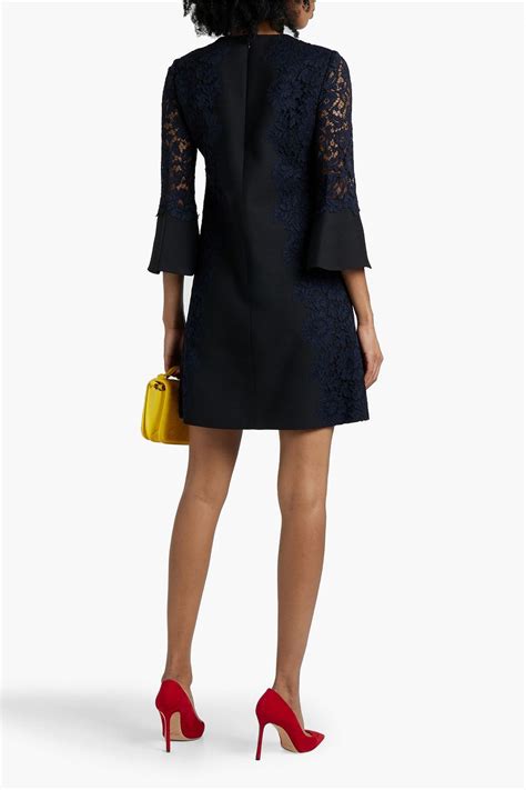 Valentino Garavani Corded Lace Paneled Crepe Mini Dress The Outnet