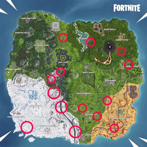 Fortnite Week 8 challenges: Map with Jigsaw Puzzle Pieces under bridges ...