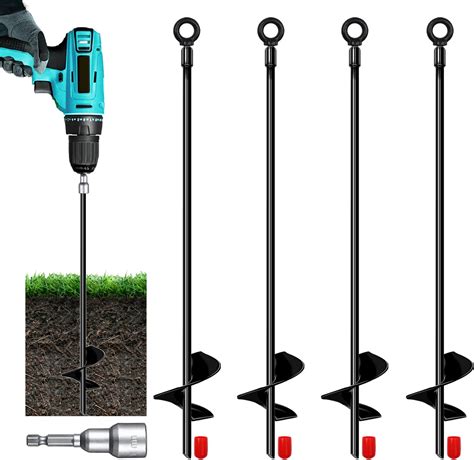 Amazon Maxccino Pack Ground Anchors Screw In With Drill