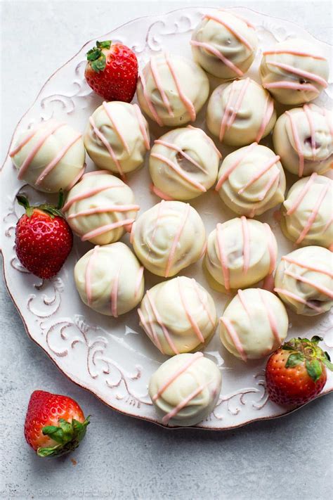 5 Ingredient Strawberry Cheesecake Truffles Sallys Baking Addiction