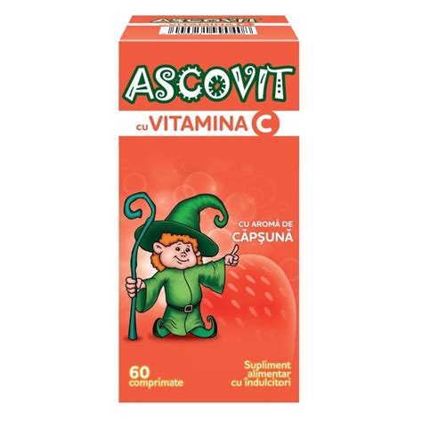 Pachet Ascovit Cu Vitamina C Cu Aroma De Capsuni Mg Farmacia