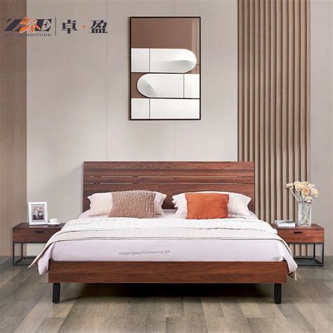 Chinese Home Furniture Modern Bedroom Set King Queen Size Wooden Bed