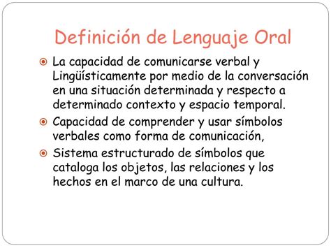 PPT Desarrollo Del Lenguaje Oral PowerPoint Presentation Free